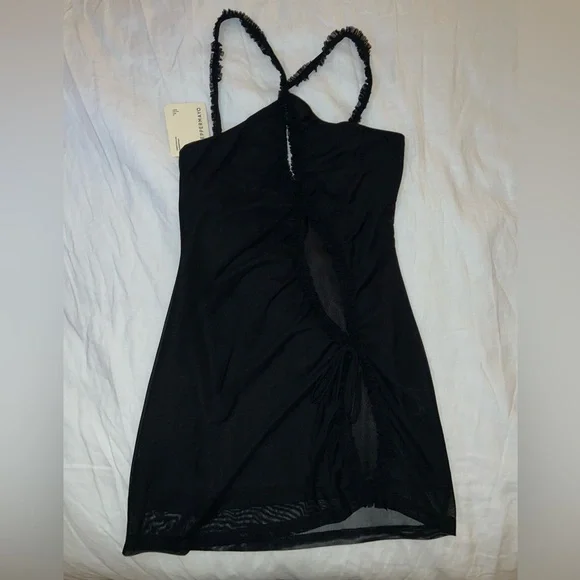 knee length dresses for ladies Midnight Rhapsody Ruffle Mini Dress main image 0